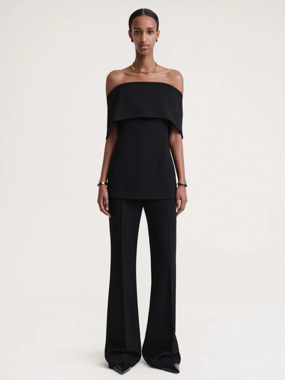 NWT Toteme Off Shoulder Evening Top Black 32/0/ XXS